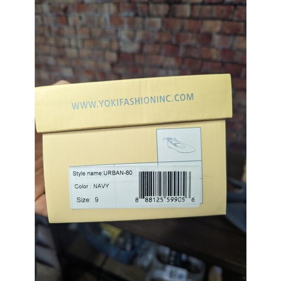 NWT YOKI Flats Velvet Lace Up Navy size 9 - Picture 3 of 5